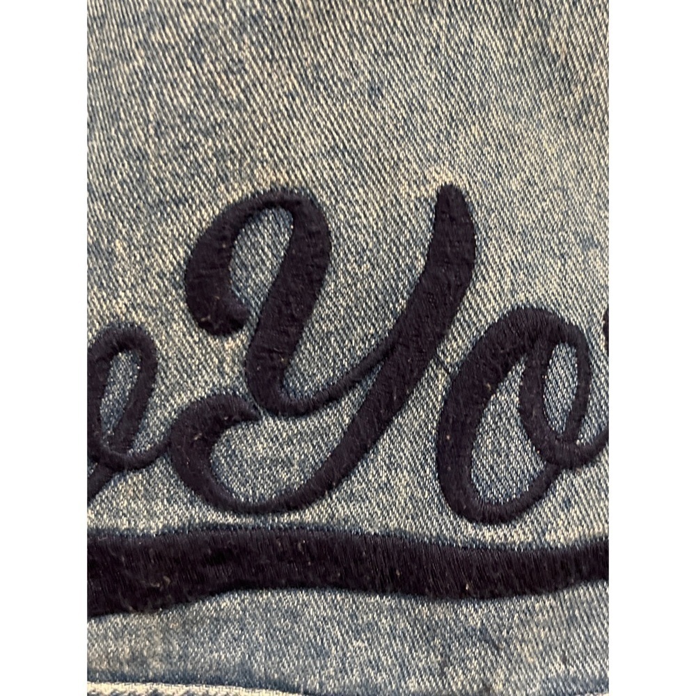 Forever 21 NEW YORK GRAPHIC EMBROIDERED OVERSIZED DENIM JACKET - SIZE L - Picture 7 of 7